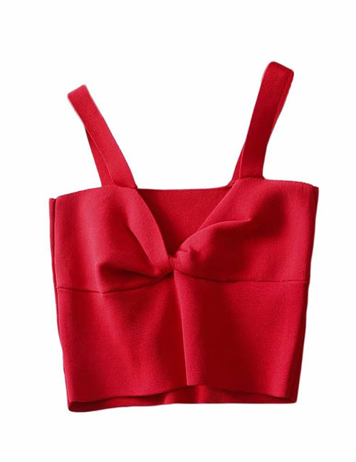Fashion Red Twist Chest Camisole