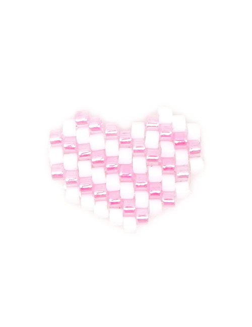 Fashion Pink + White Bead Woven Love Accessories
