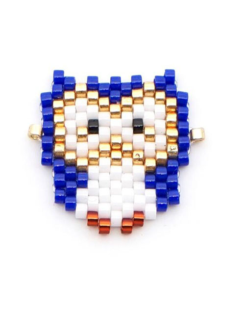 Fashion Blue Owl Bead Woven Bird Accessories