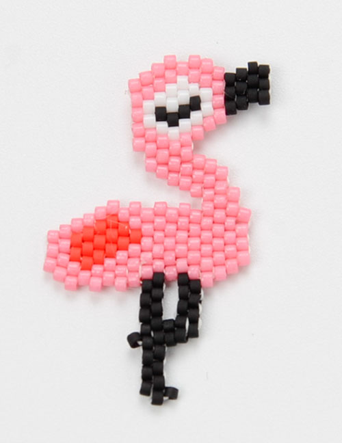 Fashion Pink + Red Bead Woven Flamingo Accessories