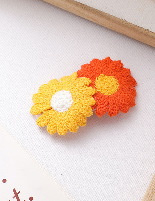 Fashion Two Flowers Orange + Yellow Flower Hairpin