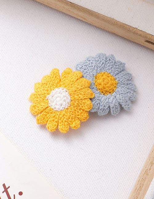 Fashion Two Flowers Yellow + Blue Flower Hairpin