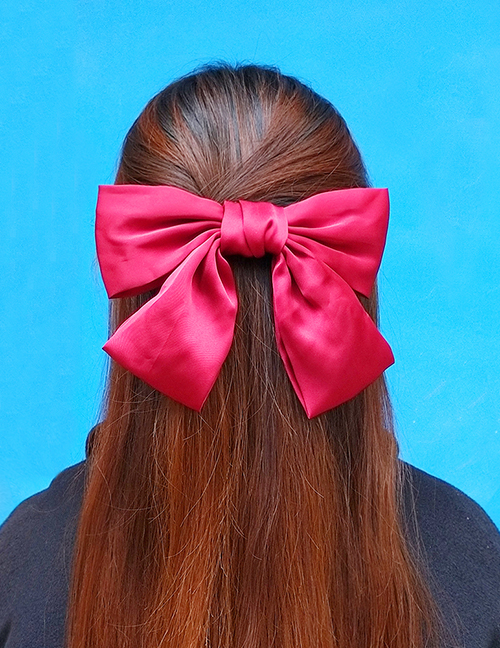 Fashion Wine Red Cloth Bow Hairpin