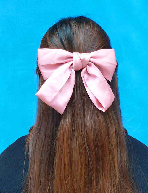 Fashion Pink Cloth Bow Hairpin