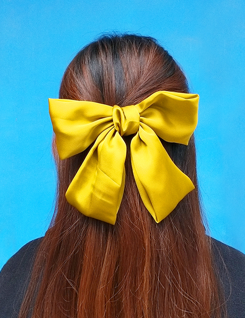 Fashion Yellow Cloth Bow Hairpin