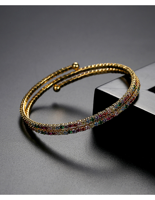 Fashion Color Plated 18k Diamond Adjustable Bracelet