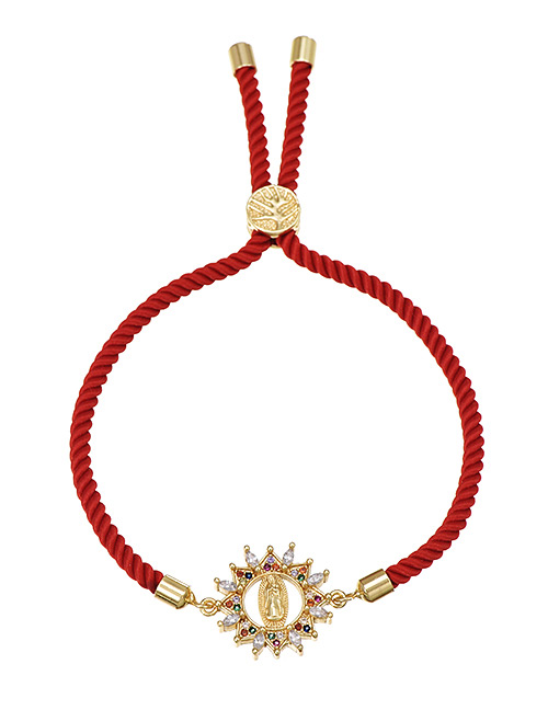 Fashion Red Brass Inlaid Zircon Braided Bracelet