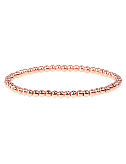 Fashion Rose gold Elastic rope hand-beaded color-preservation electroplated copper bead bracelet