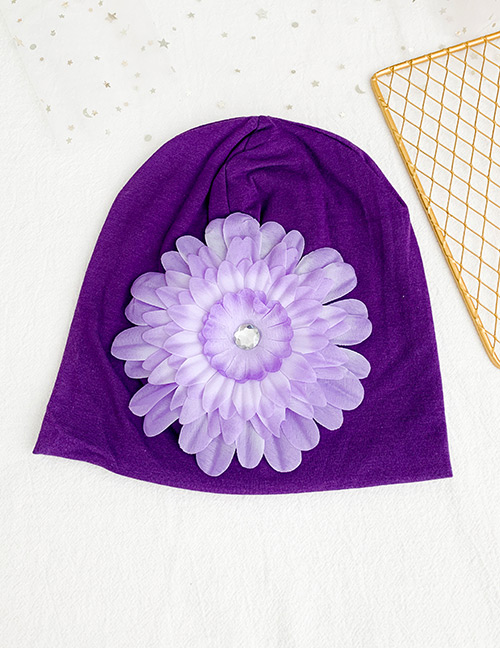 Fashion Purple Children's Fabric Flower Hat