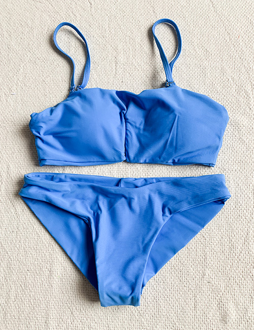 Fashion Blue Split Swimsuit