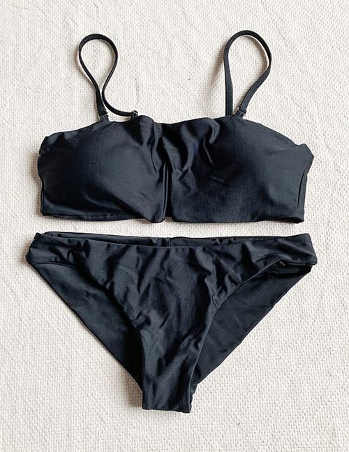 Fashion Black Split Swimsuit