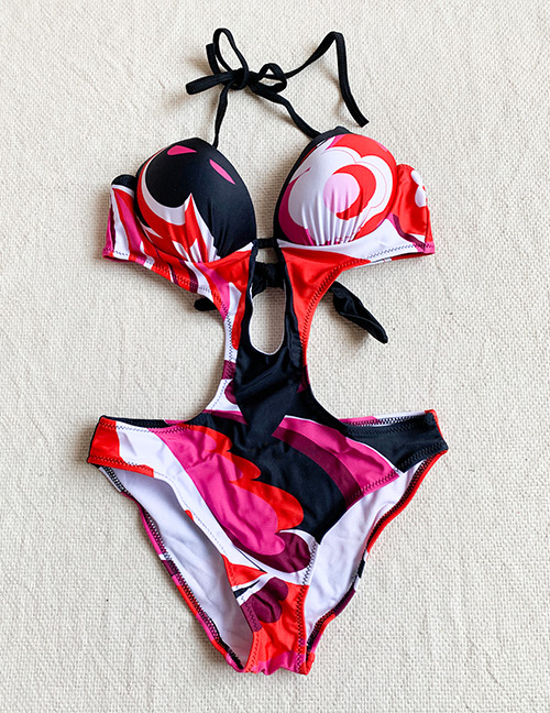 Fashion Color Printed Tethered Swimsuit