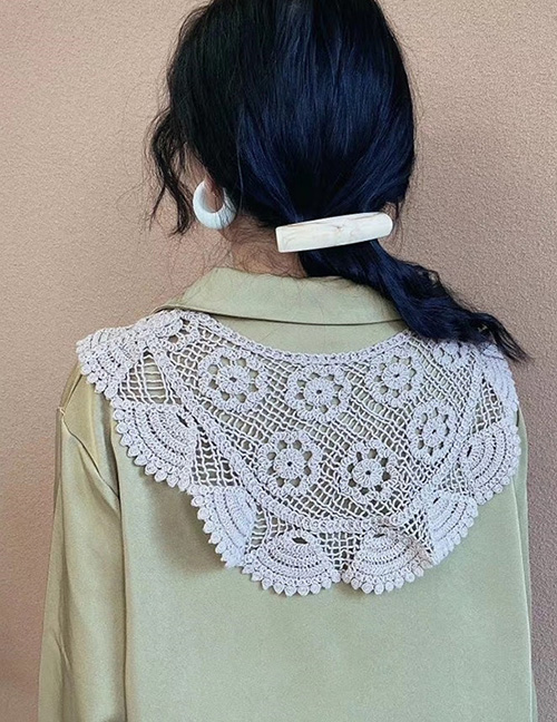 Fashion Beige Cotton Lace Lace Hollow Scarf Fake Collar