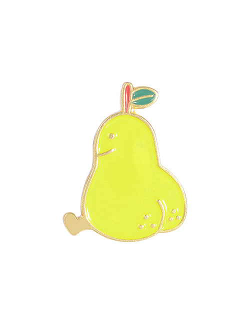 Fashion Pear Yellow Fruit Cartoon Brooch With Dripping Enamel Walking