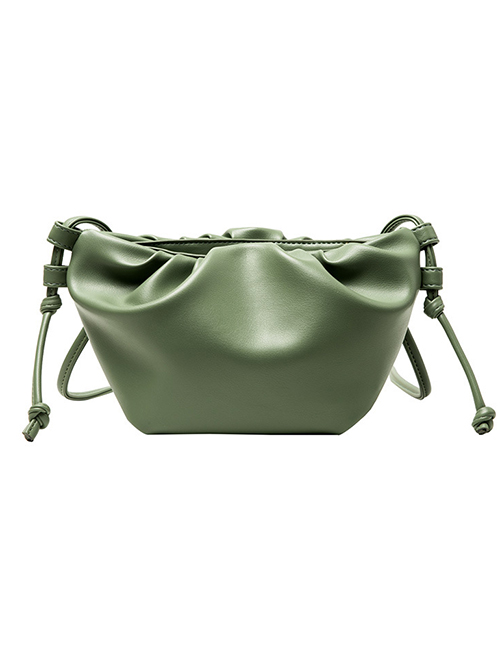 Fashion Green Pleated Knotted Shoulder Strap Shoulder Bag