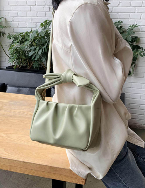 Fashion Green Pleated Shoulder Bag