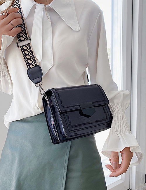 Fashion Black Locked Shoulder Crossbody Bag