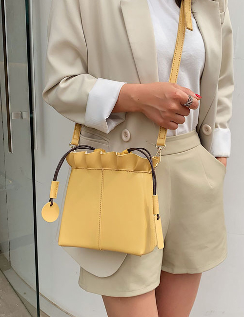 Fashion Yellow Drawstring Shoulder Bag