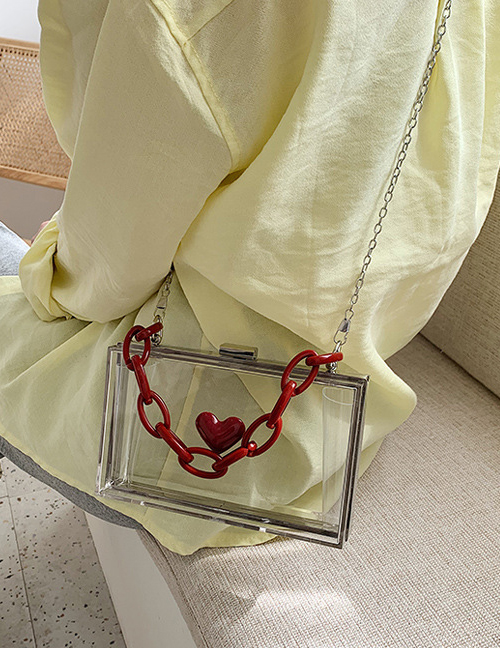 Fashion White Chunky Chain Transparent Handbag Shoulder Crossbody Bag
