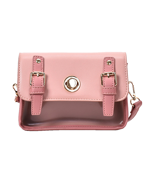 Fashion Large Pink Locked Shoulder Crossbody Bag