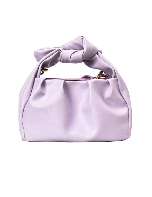 Fashion Purple Knotted Shoulder Strap Pleated Shoulder Bag
