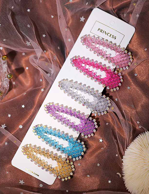 Fashion Color Mixing Geometric Triangle Hollow Hairpin Set With Colorful Diamonds