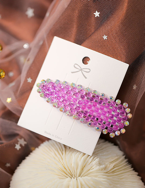 Fashion Purple Geometric Triangle Hairpin With Color Diamonds