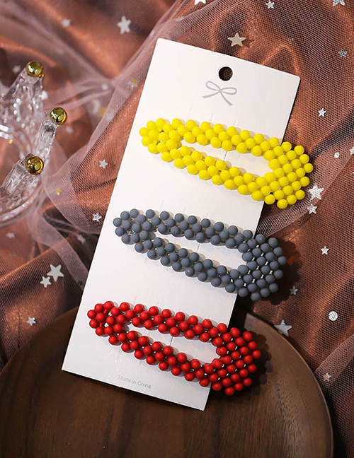 Fashion Color Mixing Resin Geometric Triangle Hollow Hairpin Set