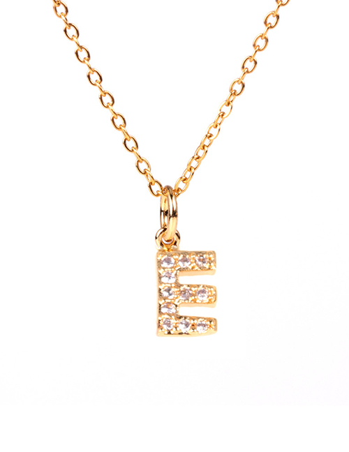 Fashion Golden E Diamond Clavicle Chain Diamond Letters Necklace