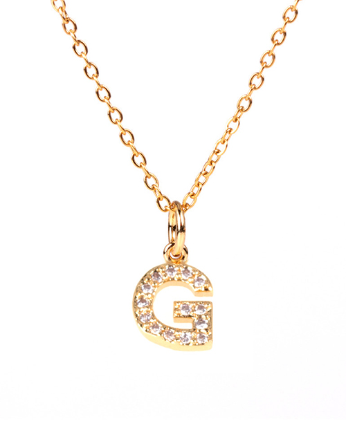 Fashion Golden G Diamond Clavicle Chain Diamond Letters Necklace