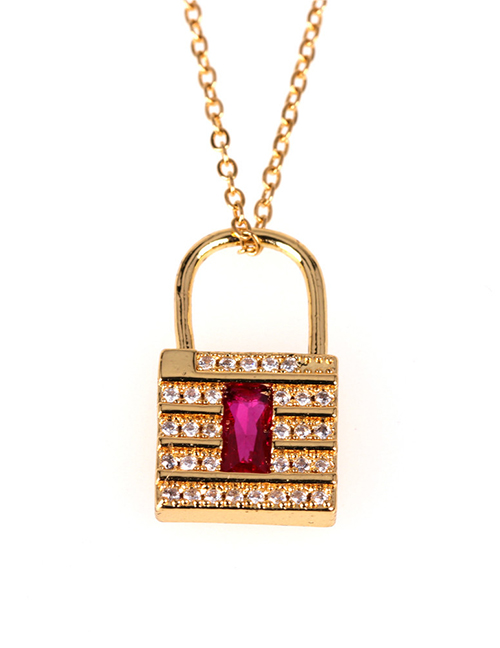 Fashion Golden Diamond Lock Stainless Steel Clavicle Chain