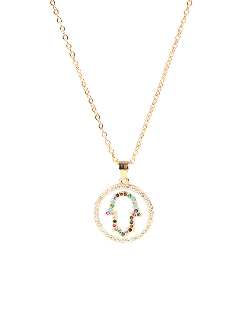 Fashion White Round Palm Necklace With Drops Of Oil And Diamonds