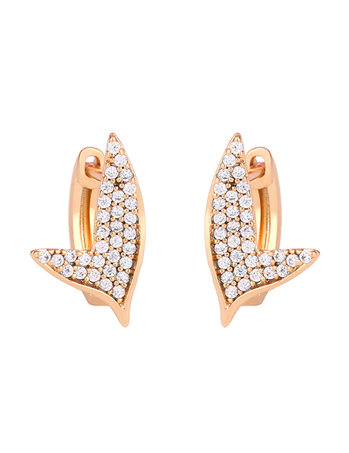 Fashion B Gold Diamond Earrings