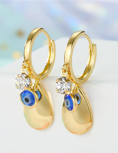 Fashion Golden Water Drop Eyes Zircon Star Sequin Eye Earrings