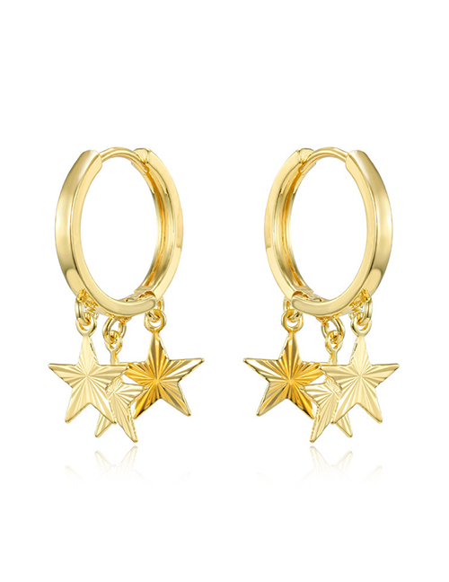 Fashion Pentagram Zircon Star Sequin Eye Earrings