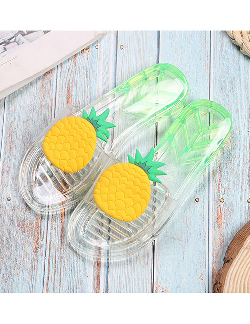Fashion Pineapple Fruit Slippers Non-slip Crystal Transparent Slippers