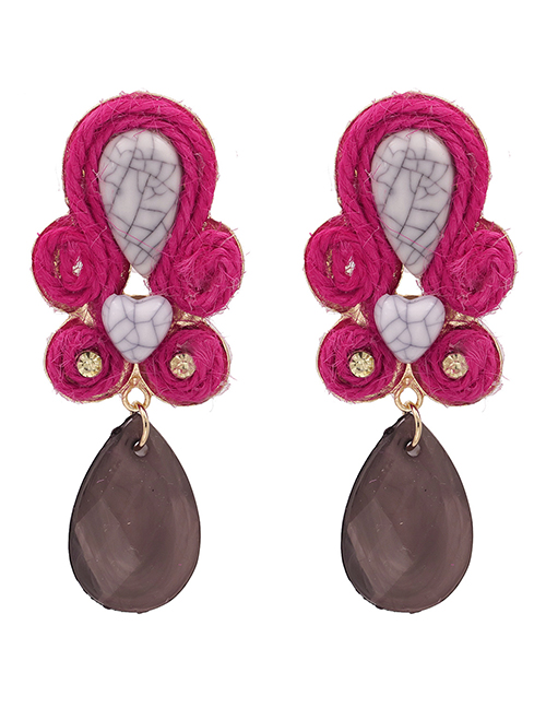 Fashion Pink Granite Acrylic Drop Earrings