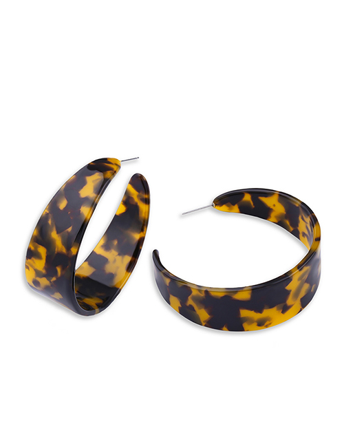 Fashion Leopard Print Acetate Plate Geometric C-shaped Leopard Earrings