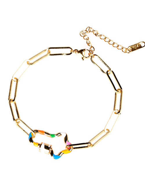 Fashion Cross Gold Love Dripping Crude Chain Bracelet