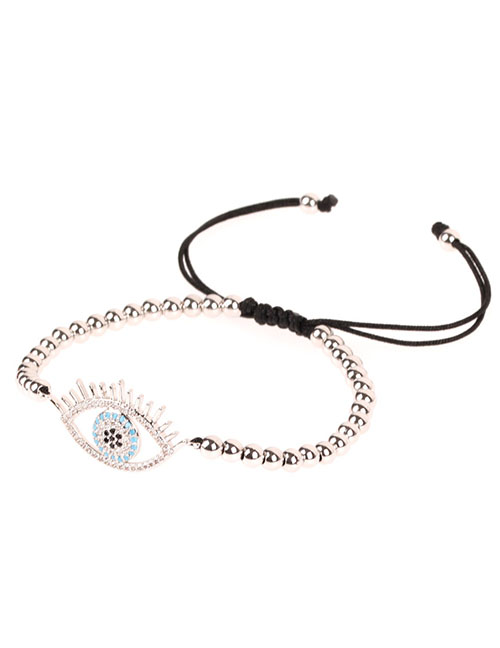 Fashion Silvery Diamond Eye Bracelet With Copper Beads