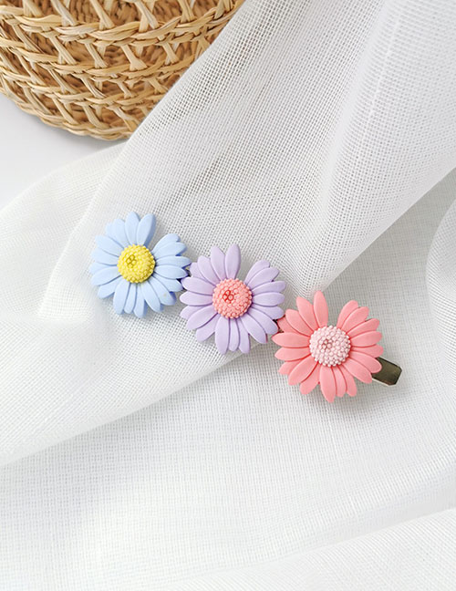 Fashion Three Flowers (pink Violet Blue) Daisy Duck Clip