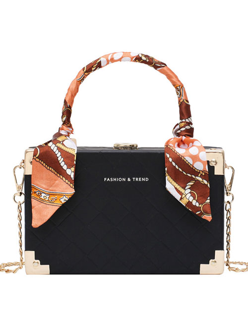 Fashion Black Scarf Chain Handbag Shoulder Bag