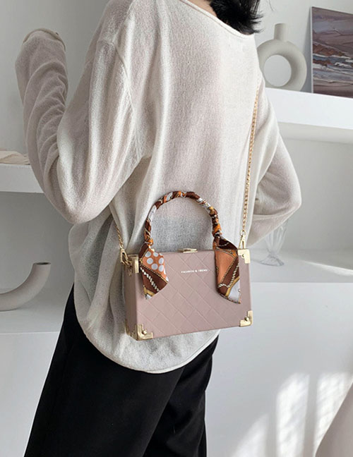 Fashion Pink Scarf Chain Handbag Shoulder Bag