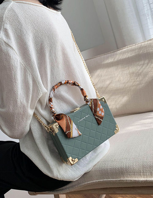 Fashion Green Tea Scarf Chain Handbag Shoulder Bag