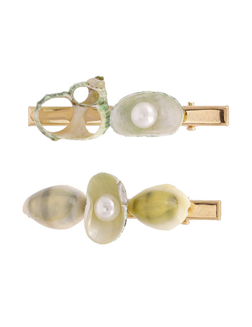 Fashion Golden Conch Shell Pearl Alloy Clip Set