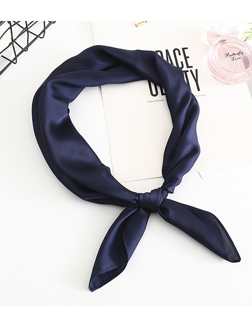 Fashion Dark Blue Multifunctional Use Of Silk Scarf And Shawl
