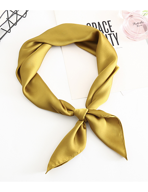 Fashion Mustard Yellow Multifunctional Use Of Silk Scarf And Shawl