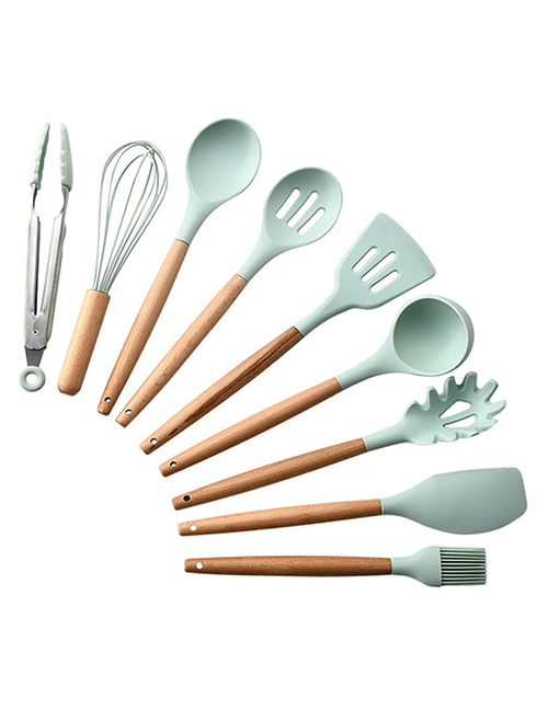 Fashion The 9 Piece B Does Not Contain The Bucket Storage Of Barrels Wooden Handle Silicone Non Stick Turner Kitchenware Sets