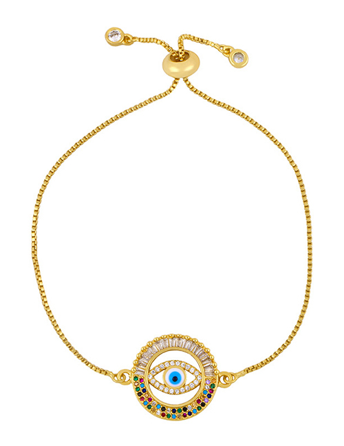 Fashion Hollow Gold Copper Zircon Eye Bracelet