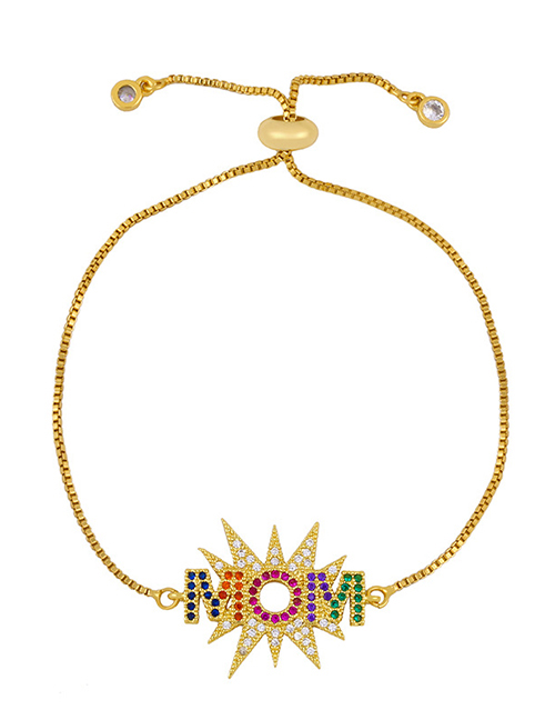 Fashion Star Gold Copper Bracelet With Zircon Mom Bracelet